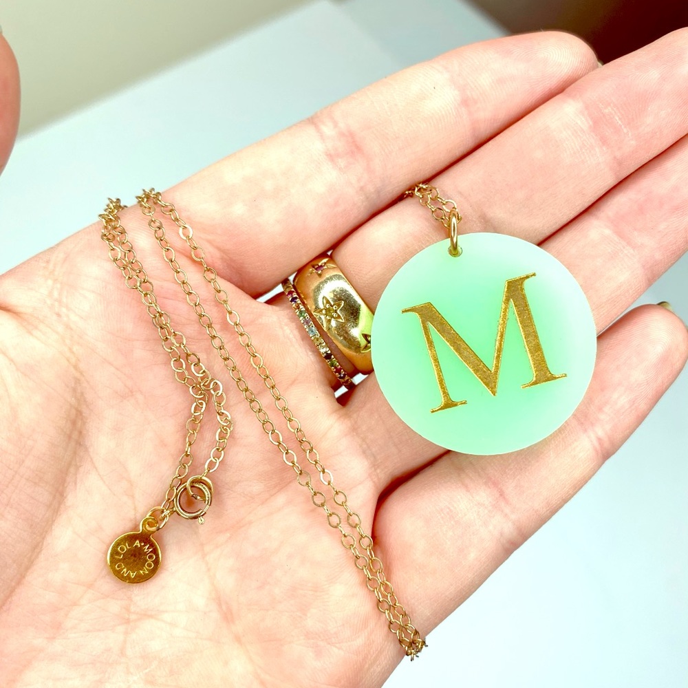 Acrylic M Necklace